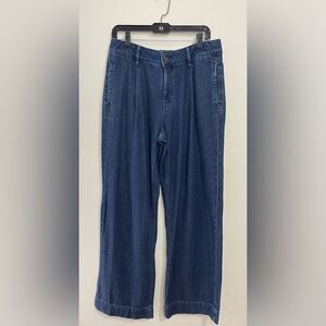Liz Claiborne trouser Wide Leg Mid-Rise Denim Jean Lilium Wash Sz 6.NWT